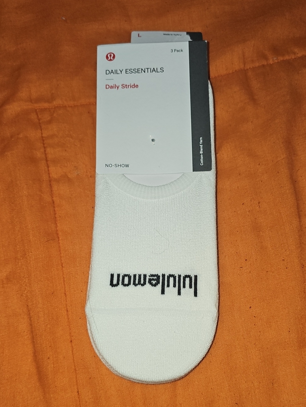 Lululemon Daily Essentials Daily Stride No Show Socks!! Sz Large, White & Black!